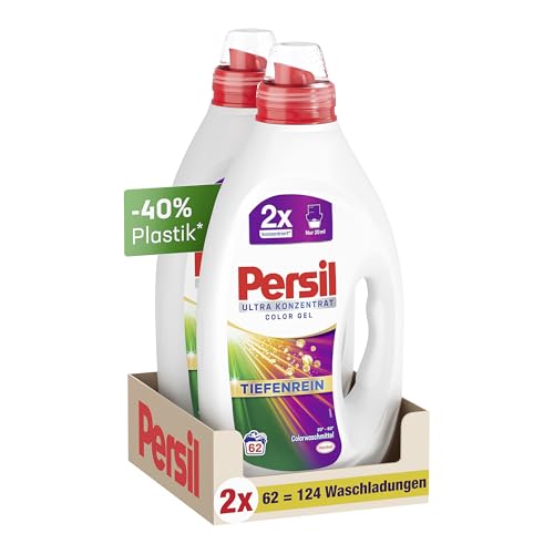 Persil Flüssigwaschmittel Color (124 Waschladungen) hochkonzentriertes Ultra-Konzentrat Waschmittel mit Ultra Fleckenentfernung mit Tiefenrein-Plus Technologie
