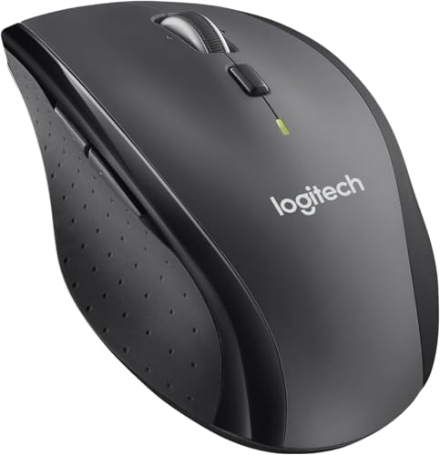 Logitech M705 Marathon Kabellose Maus, 2.4 GHz Verbindung via Unifying USB-Empfänger, 1000 DPI Laser-Sensor, 3-Jahre Akkulaufzeit, 7 Tasten, PC/Mac - Schwarz