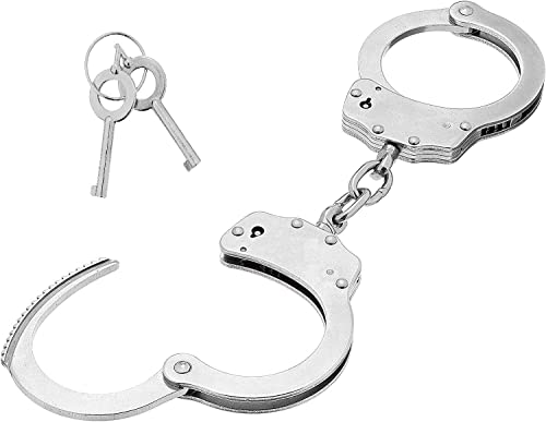 KS-11 Polizei Handschellen zum fesseln mit Schlüssel - Security Ausrüstung in Behörden Qualität - Profi SM Sex Spielzeug für Paare - sex Handcuff - robuste Stabile Handschelle aus Stahl zum TOP PREIS