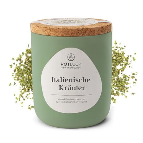 POTLUCK | Italienische Kräuter | Kräutermischung im Keramiktopf | 25g | Vegan, glutenfrei und mit natürlichen Inhaltsstoffen