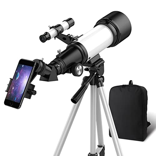 OYS-Teleskop, Teleskope für Erwachsene, 70 mm Öffnung, 400 mm AZ-Montierung, Teleskop für Kinder-Anfänger, vollständig mehrfach beschichtete Optik, Astronomie-Refraktor mit Stativ, Telefonadapter, Ruc