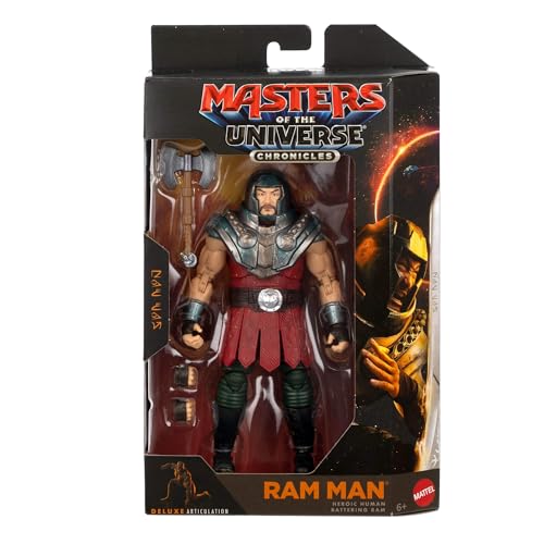 Masters of the Universe Chronicles Actionfigur, 16,5 cm, detailgetreuer Ram Man zum Film von 2026, Motu Hero mit 30 Bewegungspunkten und Axt, Jon Xue Zhang, JKJ29