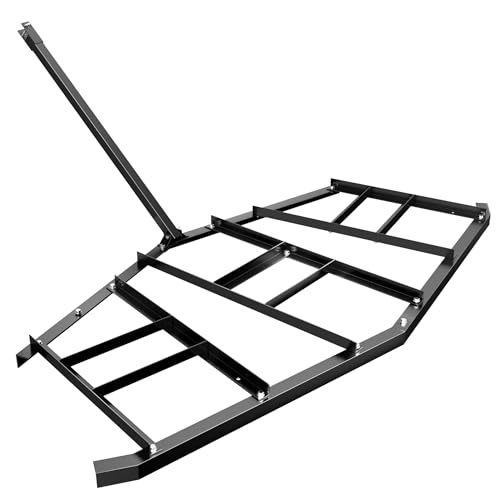 Wiltec Schleppegge 217 x 106 cm, Wiesenegge für Rasentraktor, ATV und UTV, Wiesenschleppe zur Bodenbearbeitung und Bodennivellierung