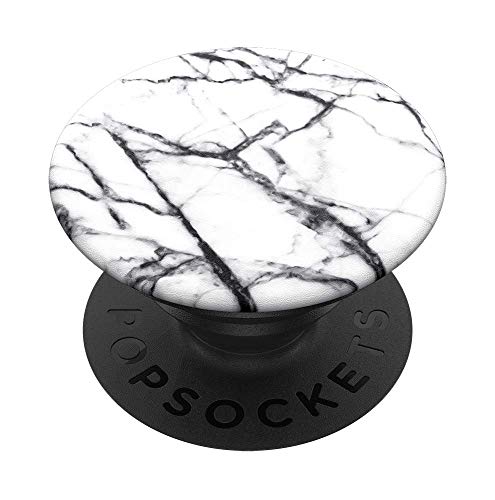 PopSockets PopGrip - Ausziehbarer Sockel und Griff für Smartphones und Tablets mit einem Austauschbarem Top - Dove White Marble