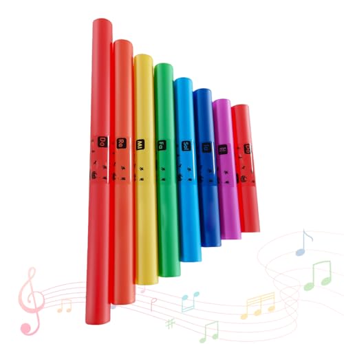 8 Teiliges Musik Sound Percussion Röhren Set mit Percussion Kappen, Musikinstrumenten Musik Sound Röhren Set für Gemeinsame Auftritte im Freien, Zuhause, Klassenzimmer