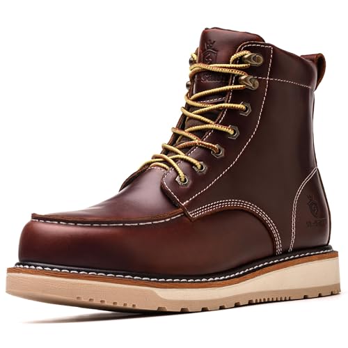SL-Saint Handgefertigt Klassisch Wasserdicht Weiche Mokassin-Spitze Stiefel(Rotbraune Keilsohle, Erwachsene, Herren, 45.5, Numerisch, EU Schuhgrößensystem, M)