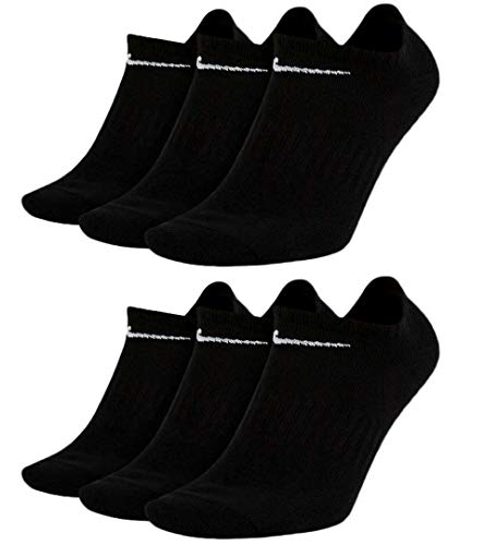 NIKE 6 X Herren Damen Everyday DRI FIT Füsslinge 2 X 3er Pack SX7678, Farbe:Schwarz, Größe:L = 42-46