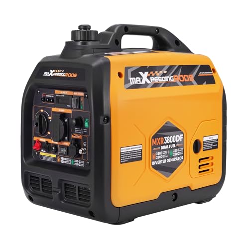 maXpeedingrods LPG/Benzin Inverter Stromgenerator 3500W Generator Gas Leise Stromerzeuger Dual Fuel Notstromaggregat für Camping Garage Reise Outdoor