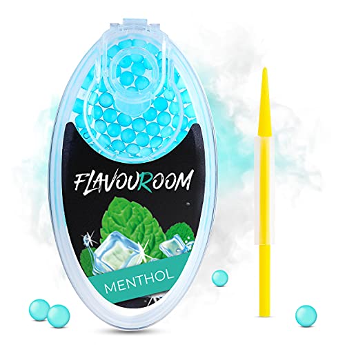 Flavouroom Premium Menthol Kugeln 100er Set | DIY Menthol Kapseln Filter für unvergesslichen Flavour Geschmack | inkl. Box zur Aufbewahrung der aromatischen Click Hülsen Kugeln