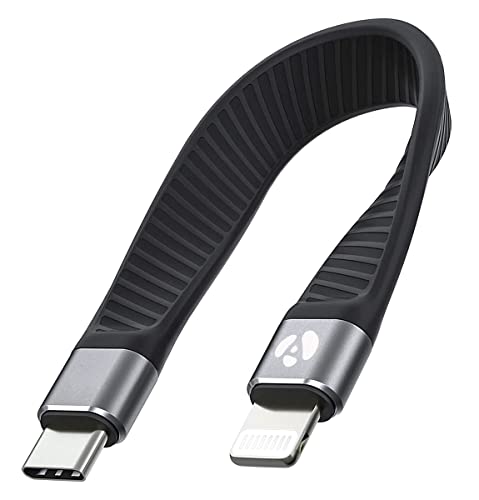 Afterplug Kurzes USB-C-auf-Lightning-Kabel (12,7 cm), Apple MFi-zertifiziertes Schnellladegerät für iPhone und iPad [unterstützt nicht Audio DAC und iPhone 15 Serie]