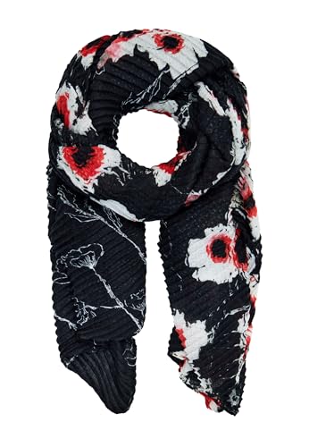 Desigual Dot Flower Rectangle Foulard Black