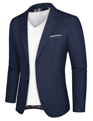 PJ PAUL JONES Sakko Herren Sportlich Regular Fit Freizeit Blazer Klassisch 2 Knöpfe Anzugjacke (Marineblau, 2XL)