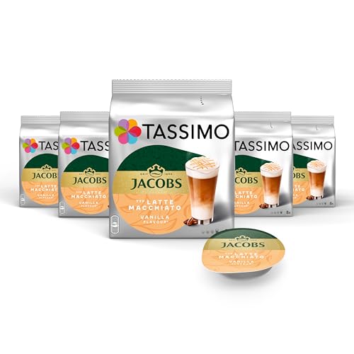 Tassimo Kapseln Jacobs Typ Latte Macchiato Vanilla, 5 x 8 Pads, 40 Kaffeekapseln