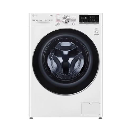 LG Electronics V7WD96H1A Waschtrockner mit AI DD | 9 kg Waschen | 6 kg Trocknen | 1400 U/Min | Steam | TurboWash 360° | Neue Wohlfühl-Trommel | Wi-Fi-Funktion | Weiß