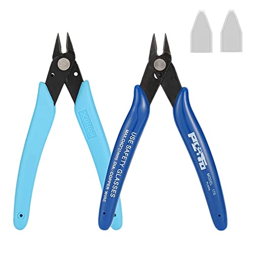 PALUDO 2 Stück Mini Drahtschneider │ Elektronik Seitenschneider │ Kabelschneider Schneidzange │ Multifunktionale Schneidezange Abgewinkelter Schneide Bündiger │ für Handwerk Schmuckherstellung