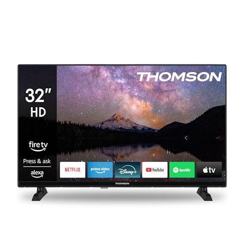 THOMSON 32 Zoll (80 cm) HD LED Smart TV mit Fire TV, Alexa Sprachsteuerung, AirPlay, Wi-Fi, Triple Tuner (Kabel/Satellit/Antenne), Bluetooth 5.0, HDMI, USB, AV IN, CI+, 32HF2S34