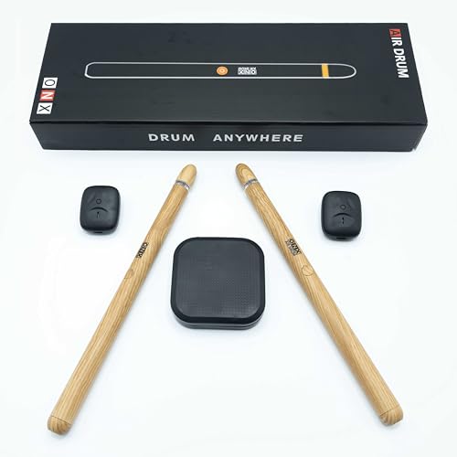 Elektrische Drumsticks Air Drum Sticks 4rd Gen., Virtuelle Air Drum mit Drumsticks, Pedalen, Bluetooth und 8 Sounds, Elektronisches Drumset für Erwachsene, Kinder, Geschenk