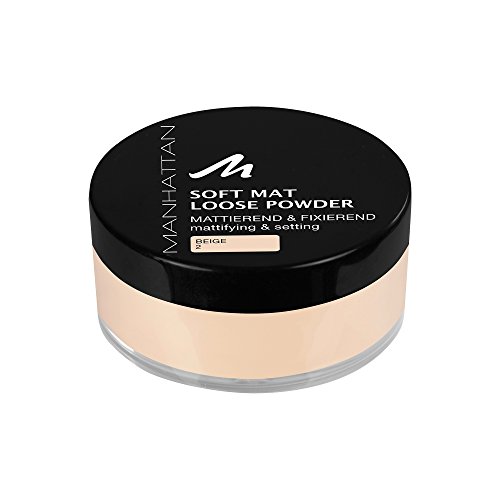 Manhattan Soft Mat Loose Powder, Loses Puder zum Mattieren und Baken des Teints, Farbe Beige 2 | 20g (1er Pack)