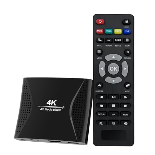 ZUMKUNM 4K Ultra-HD Digital Media Player for USB Drives and MicroSD Cards with 4K HD and Analogy AV, Digital Signage,Automatic Playback,Resume and Looping Capability,H.265 Videos Music Photos...