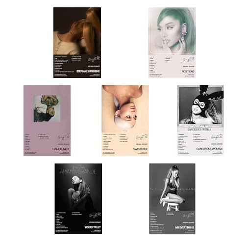generisch Ariana Grande Album Cover (Set of 7) Unframed 8in X 12in(20x30cm) Leinwand Poster Schlafzimmer Dekor Sport Landschaft Büro Zimmer Dekor Geschenk