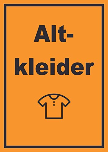 HB-Druck Altkleider Mülltrennung Schild Text Symbol Shirt Hemd Hose hochkant A0 Rückseite selbstklebend