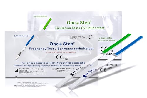 One+Step Kombipaket 30 x Ovulationstest und 5 x Schwangerschaftstest - Fruchtbarkeitstest für Frauen - Ovulationstest für Eisprung