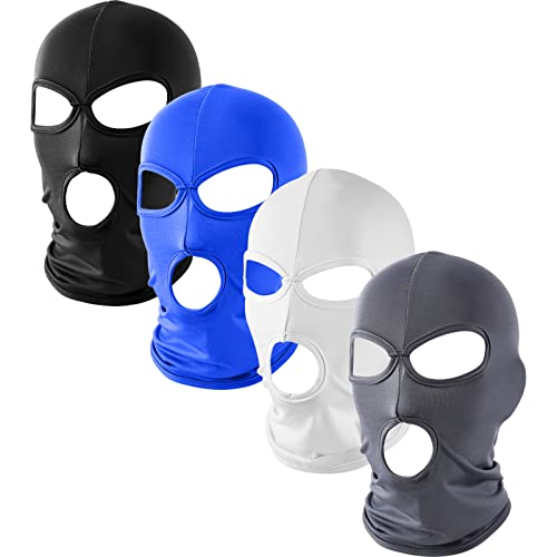 Geyoga Balaclava Abdeckung 4 Stück DREI Löcher Voll Dünne Offene Gesichtshaube