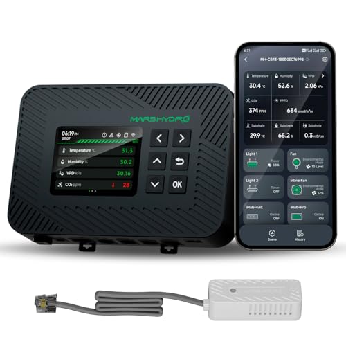 MARS HYDRO iControl für Growbox Komplettset, Intelligente Grow Controller mit Temperatur-, Luftfeuchtigkeits-, VPD-, Timer- und Zyklus-Funktionen.