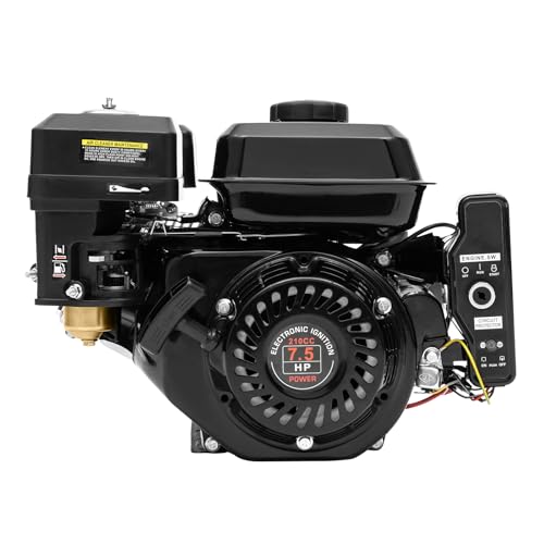 DIFU 7,5 PS Benzinmotor mit E-starter | 210ccm Go Kart 4 Takt Motor | Niedriger Kraftstoffverbrauch | 20mm Welle Kartmotor Standmotor mit Ölmangelschutzfunktion für Mikrotillern, Reinigungsmaschinen