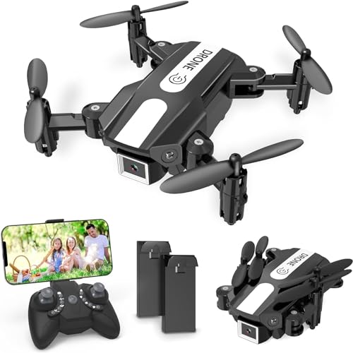 Wipkviey Drohne mit Kamera 1080P, T25 Mini RC Quadrocopter mit FPV WiFi Übertragung, Faltbar FPV Drohnen, Headless-Modus, Schwerkraft kontrolle, Gestensteuerung für Anfänger, mit 2 Batterien