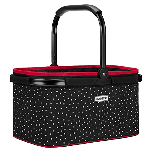 anndora Einkaufskorb SNÖVIT 22 Liter - schwarz gepunktet