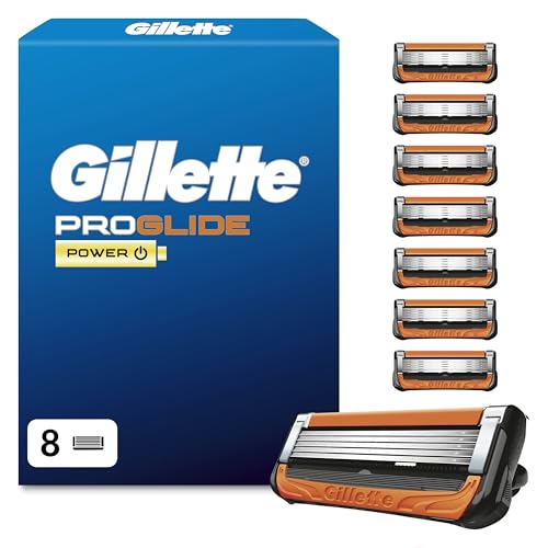 Gillette Proglide Rasierklingen Herren, 8 Original Ersatzklingen — 2X Gleitstreifen vor und nach Den Klingen und Everglide Gleitstreifen für Unglaubliche Gründlichkeit und Komfort