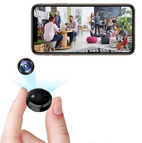 LySuyeo Mini Kamera 1080P – WLAN Innenkamera mit Live-Übertragung per App, Bewegungserkennung, Nachtsicht, Magnetische Halterung, Akku- & USB-Betrieb – Ideal für Zuhause – Schwarz