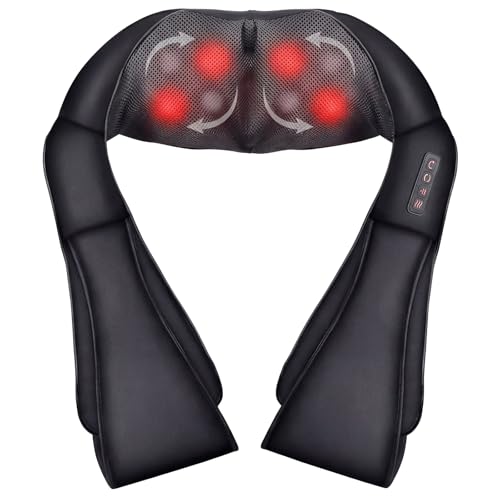 Nackenmassagegerät mit Wärme, Massagegerät 3D Deep Massage um Schmerzen am Hals,Rücken,Taille, Shiatsu Massagegerät Drei-stufige Intensitätseinstellung, Nackenmassage Geschenke für Frauen, Männer
