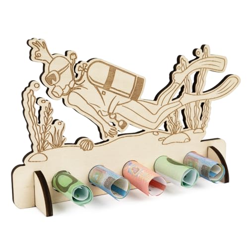 BOFUNX Geldgeschenk Taucher Geschenkidee aus Holz Taucher Geschenke für Männer Originelles Geldgeschenk für Geburtstag Familie Freund Kollege