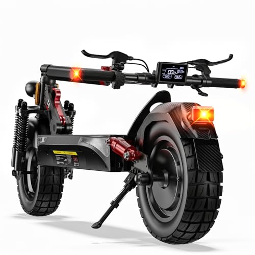 E Scooter mit Straßenzulassung,10 Zoll Elektroroller mit 12,5AH Batterie Max 70km/150km Reichweite,Duales Bremssystem Und Doppelte Stoßdämpfung, E Roller für Erwachsene Pendeln und Geländefahrten