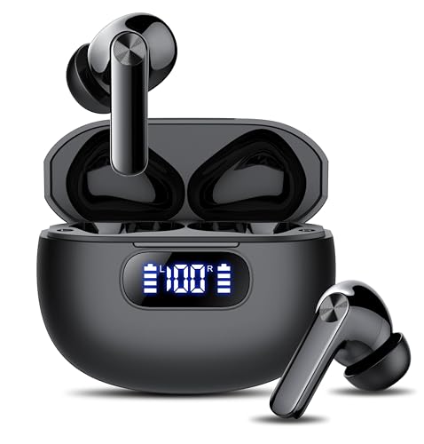 Kopfhörer Kabellos Bluetooth, In Ear Kopfhörer Bluetooth 5.3 mit 4 ENC Noise Cancelling Mic, 2026 Neue Kopfhörer Kabellos LED Anzeige, 48Std Earbuds, HiFi Stereo IP7 Wasserdicht Ohrhörer für Arbeit