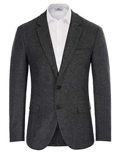 PJ PAUL JONES Herren Sakko Elegante Business Sakko 2 Knöpfe Regular Fit Freizeit Jackett (Dunkelgrau, XL)
