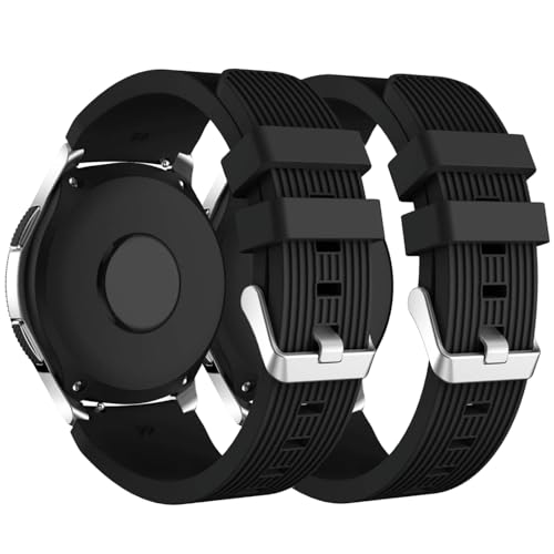 2 Stück 22mm Sport Band Kompatibel mit Samsung Galaxy Watch 3 45mm Armband, Weiches Silikon Ersatz Armband für Samsung Gear S3 Frontier/Galaxy Watch 46mm/Huawei GT 2 46mm