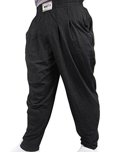 Muscle Alive Herren Fitnessstudio Ausgebeulte Hose für Bodybuilding Baumwolle und Elasthan schwarz L