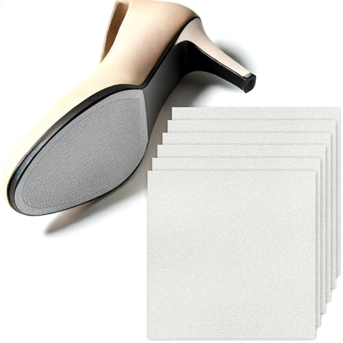 Tienyuu Schuhpflege-Kits, Sohlenschutz-Aufkleber für High Heels, transparent, kompatibel mit Christian Louboutin roten Unterteilen, universell passend für alle Fersen, 10 x 10 cm Bögen, 6 Stück