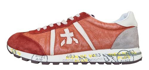 PREMIATA Herrenschuhe Sneakers aus Leder und Stoff Lucy_7257 ziegelrot, Ziegelrot, 44 EU