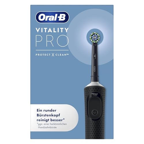 Oral-B Vitality Pro Elektrische Zahnbürste — Electric Toothbrush, Inkl. 1 Aufsteckbürste — 3 Putzmodi für Zahnpflege, Zahnbürste Elektrisch, Designed by Braun, Schwarz