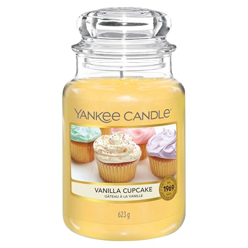 Yankee Candle Duftkerze im Glas (groß) | Vanilla Cupcake | Kerze mit langer Brenndauer bis zu 150 Stunden | Perfekte Geschenke für Frauen