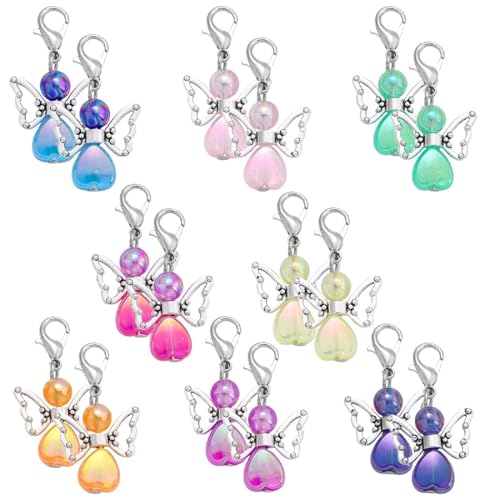 COYUN 16 Stück Schutzengel Anhänger Mini Geschenke, Schutzengel Schlüsselanhänger, Schlüsselanhänger Engel, Perlenengel Anhänger Gastgeschenk für Hochzeit, Mitbringsel Weihnachten, Kommunion Deko