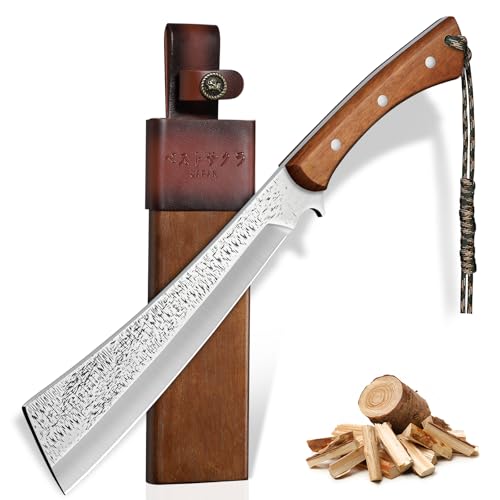 Purple Dragon Große Outdoor Machete - Full Tang mit Holzgriff & Holzscheide