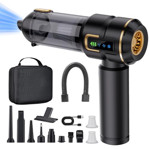 Lyiazsoy Handstaubsauger Akku, Autostaubsauger Kabellos 27000Pa Mini Staubsauger, Aufladbar Tragbar Leicht Auto Staubsaug Stark, 220000 U/min Elektrische Staubgebläse für den Auto,Küche,PC, Sofa, Büro