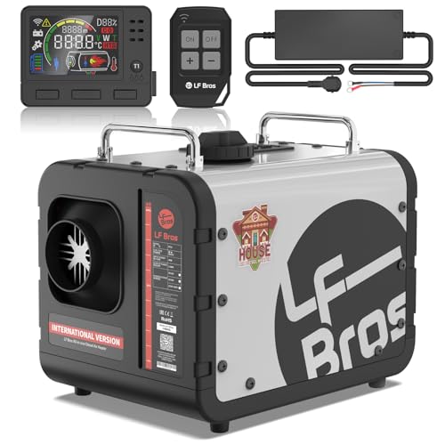 LF Bros 5 kW Dieselheizung -12V/24V/220-240V Standheizung Diesel - Diesel Lufterhitzer mit Fernbedienung und LCD-Display-Schnelles Aufheizen für Werkstatt Garage Camping Wohnmobil(Weiß)