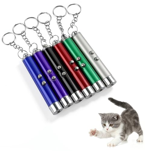 Morofme LED Pointer Katzen Spielzeug 6 Stück, Katzenspielzeug Interaktiv für Katzen und Hunde, Taschenlampe Cat Toys, Nachtbeleuchtung Chase Trainings Lichtspielzeug für Haustiere