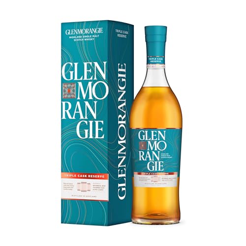 Glenmorangie Triple Cask Reserve Single Malt Scotch Whisky, 70cl, in Geschenkbox | Gereift in Bourbon-, neuen Eichen- & Roggenfässern | Fruchtig, würzig & elegant | Schottische Highlands